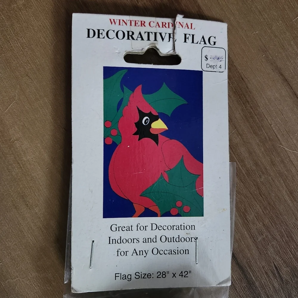 Winter Cardinal Decorative Flag New 28 x 42